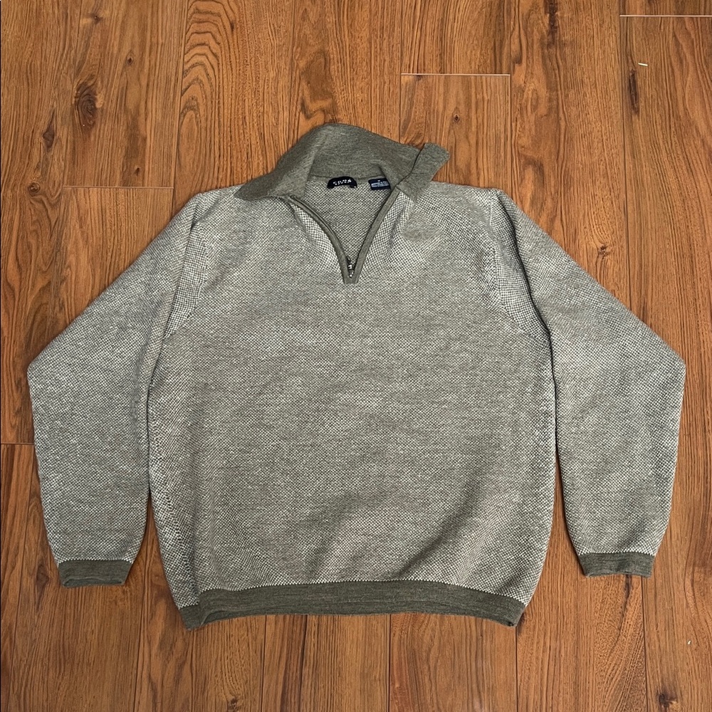 Men's Como Sport Olive Zip-Up Sweater